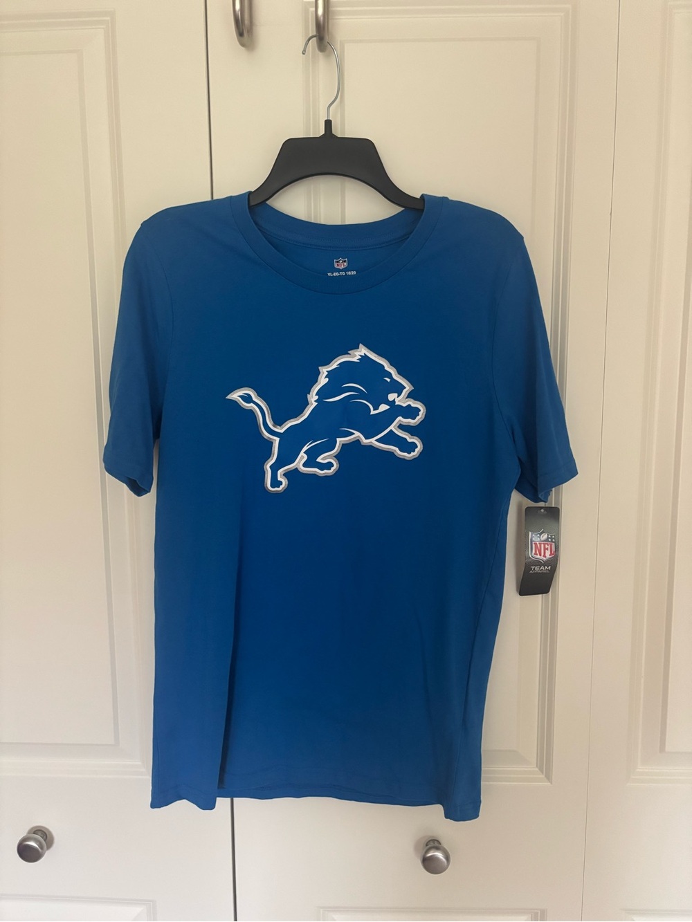 Youth NFL Detroit lions blue tee shirt size XL (18/20). NWT . Sf/1 cat home
